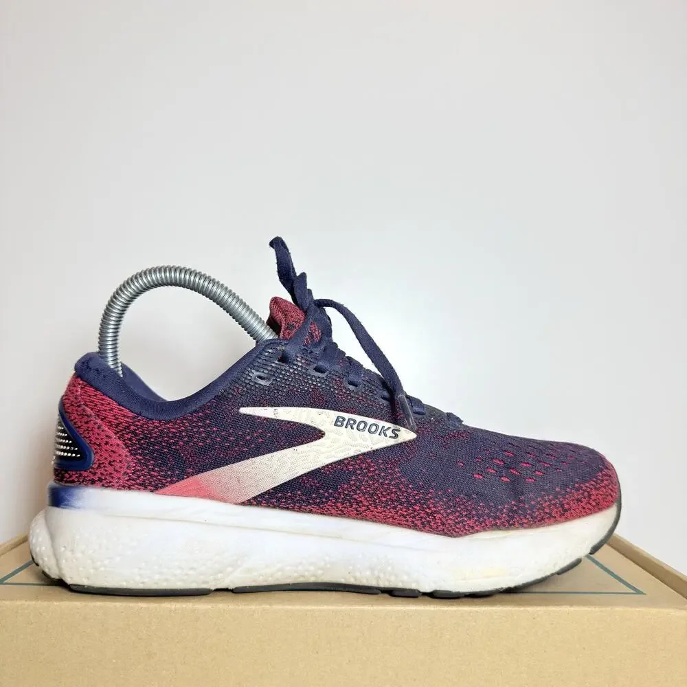 Brooks Ghost 16 Womens Size 7 Pink Purple Running Shoes Cushioned Athletic